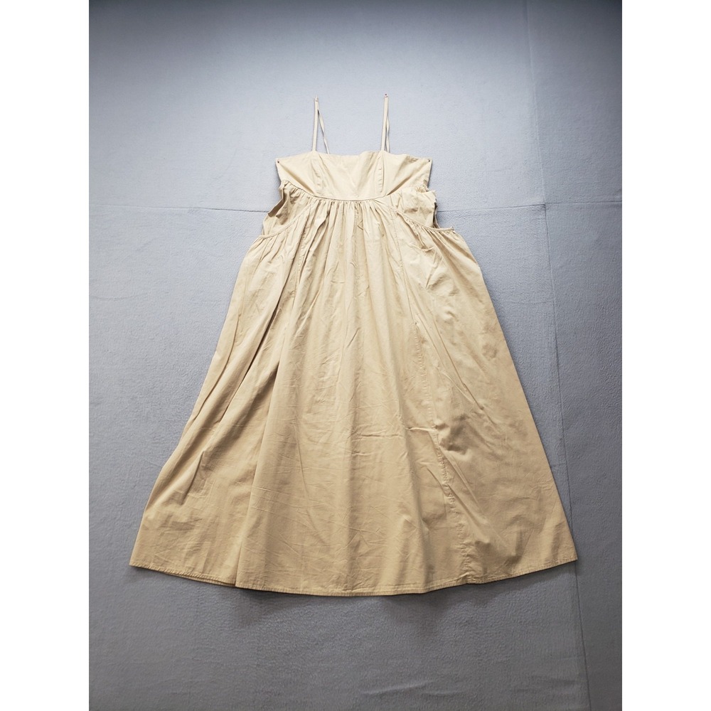 Urban Outfitters Women Maxi Dress M Beige 100% Cotton Spaghetti Strap Beach Wear